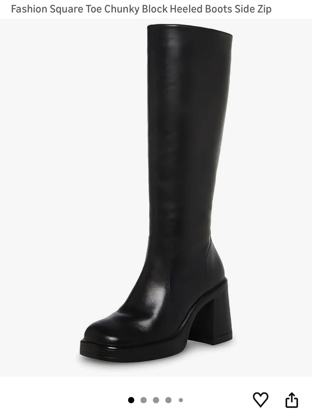 Black Leather Over-the-Knee Platform Boots
